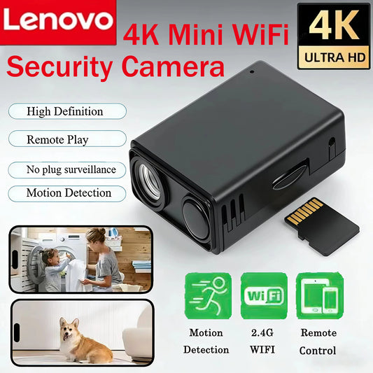 Lenovo 4KHD Camera WiFi Wireless Monitor Night Vision Remote Motion Detecting Camcorders Security Protection Indoor Surveillance