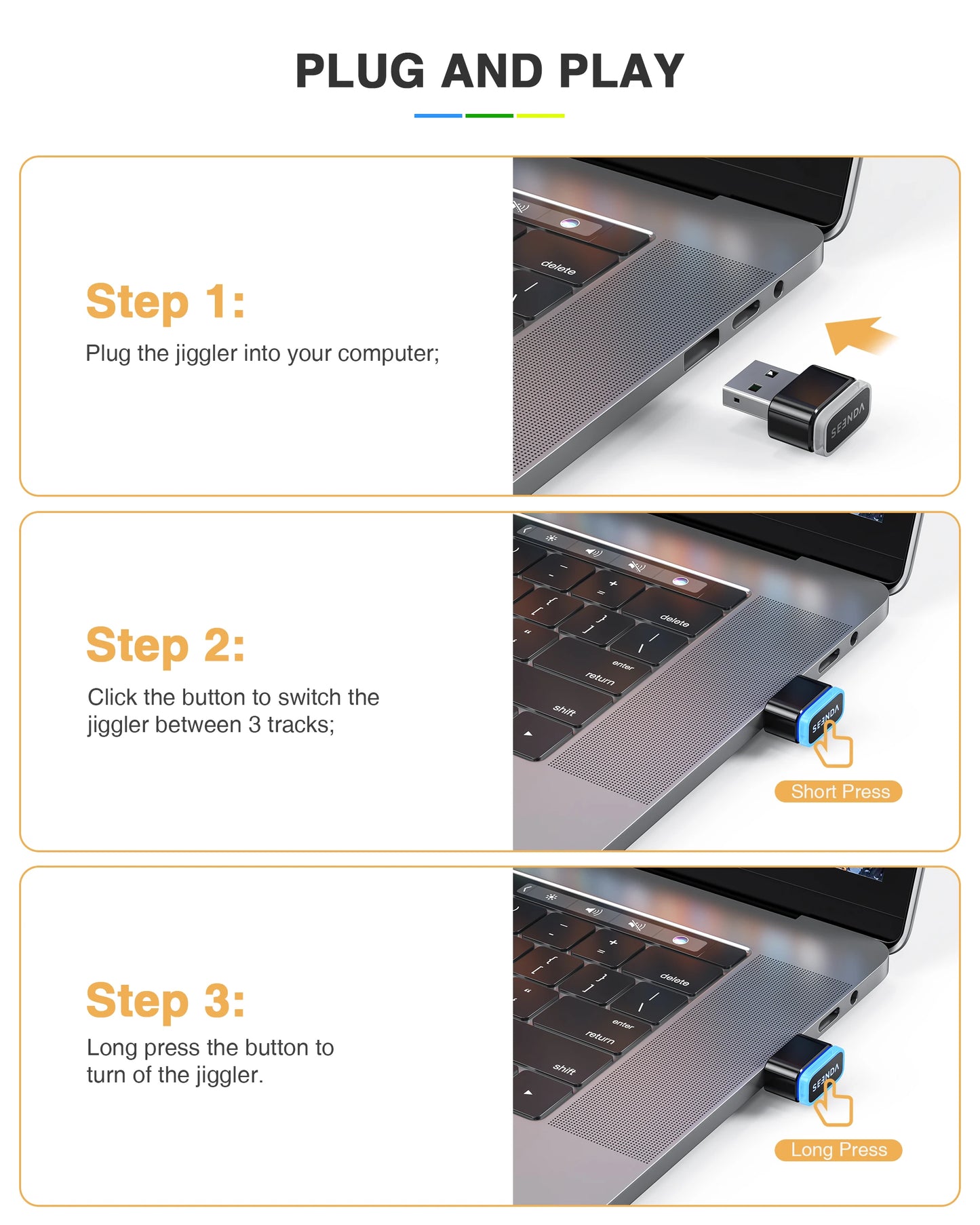 Undetectable Mouse Mover Keeps Computer Awake Simulate Mouse USB Mouse Jiggler Seenda Computer Accessories