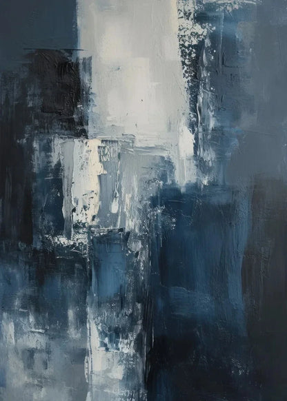Deep Blue Modern Abstract Poster Print Canvas Art Pictures Home for Living Room and Bedroom Room Wall Decor Frameless Painting