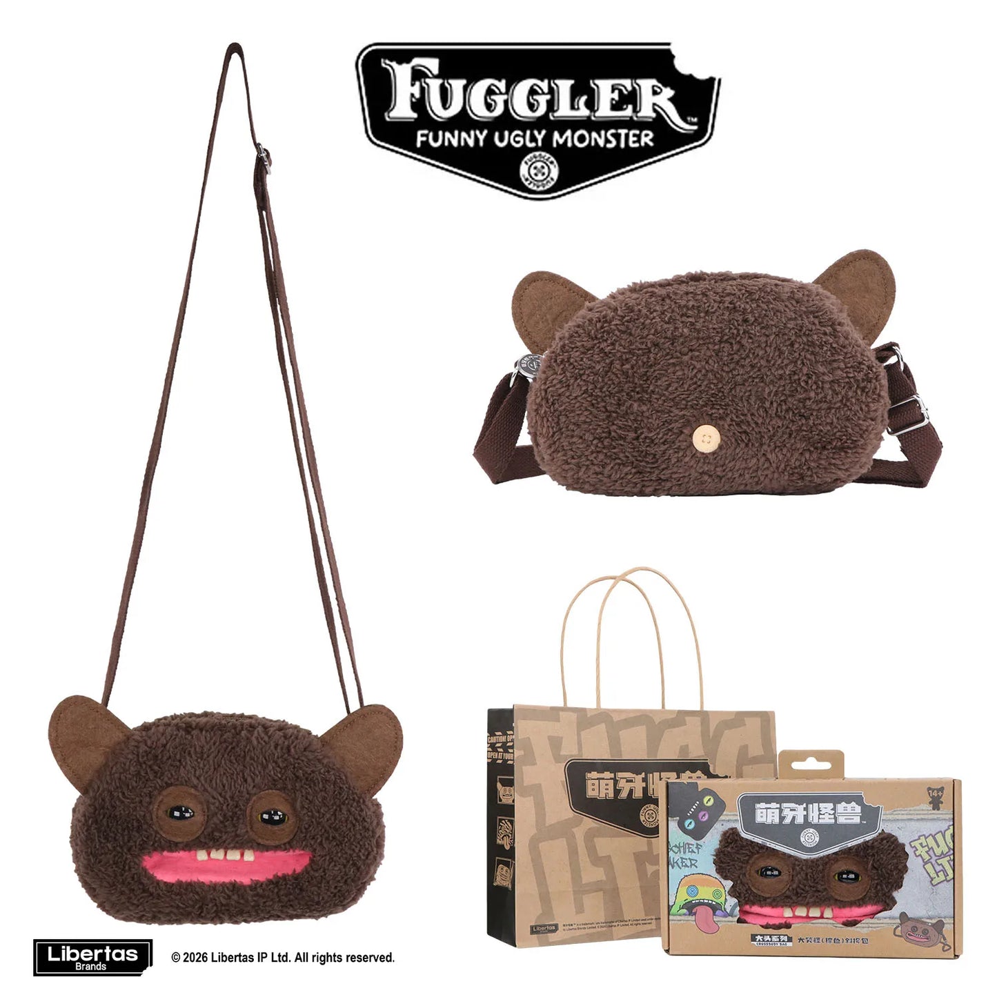 Fugglers Ugly Teeth Monster Bag Crossbody Cute Plush Wallet Plush Bag Fuggs Crossbody Bag with Shoulder Strap Animal Plushies