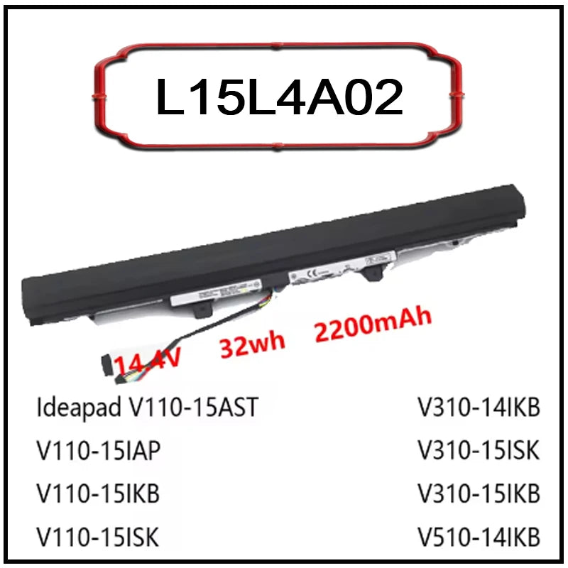 L15L4A02 Li-ion Laptop Battery for Lenovo L15C4E01 V310-14ISK V310-15ISK V110-14AST-15AST E42-80 E52-80 K42-80 V510-141KB New