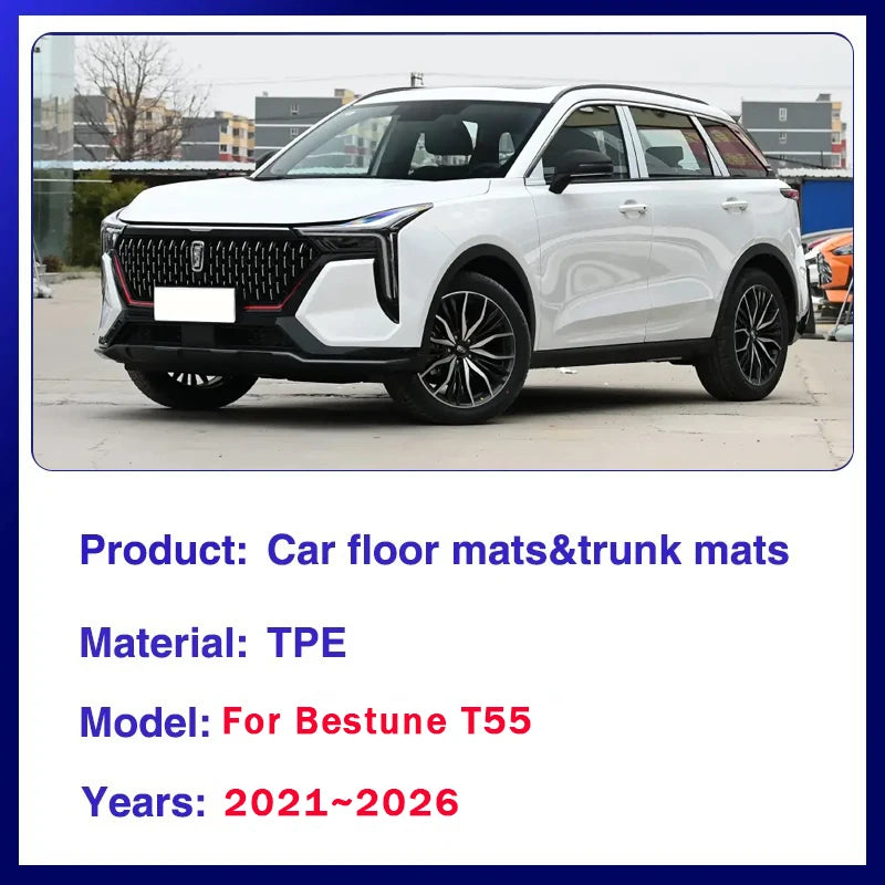 Luxury Car Floor Mats Fits For FAW Bestune T55 2021 2022 2023 2024 2025 2026 Pads Foot Carpets Floor Cover Auto Accessories