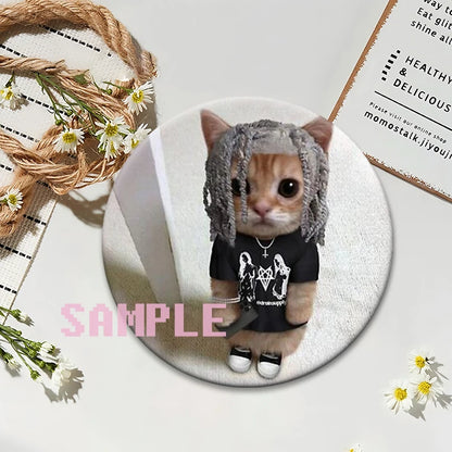 Cute Cats Meme Button Pins Funny Creative Animal Brooches Round Exquisite Tinplate Badge for Backpack Jewelry Accessories Gifts