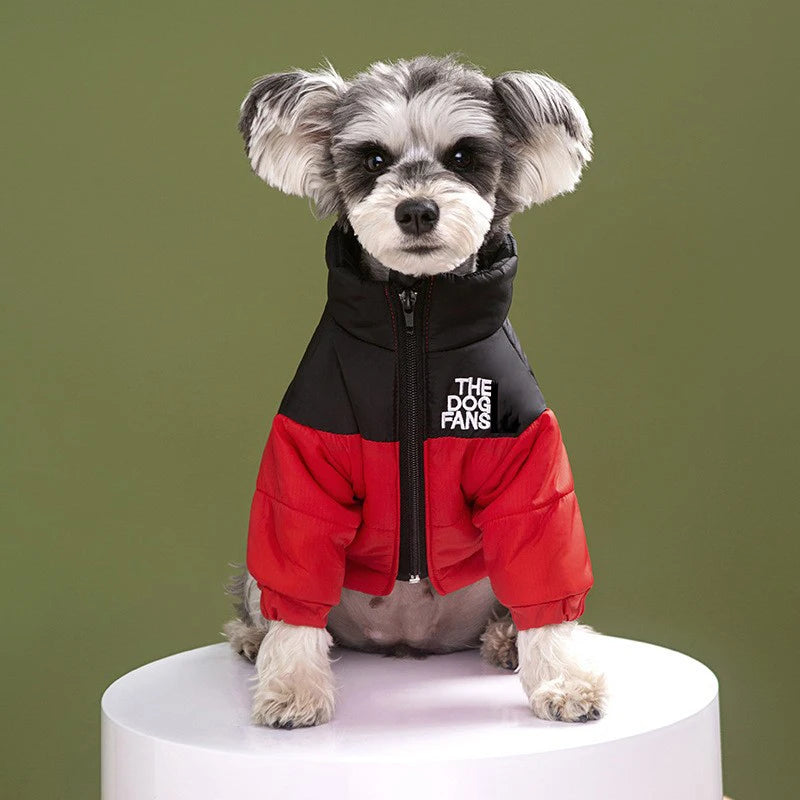 Fashion Pet Coat Clothes, Trendy Embroidered Dog Autumn and Winter Cotton Clothing, Pet Clothing, Thickened Warm Down Clothing