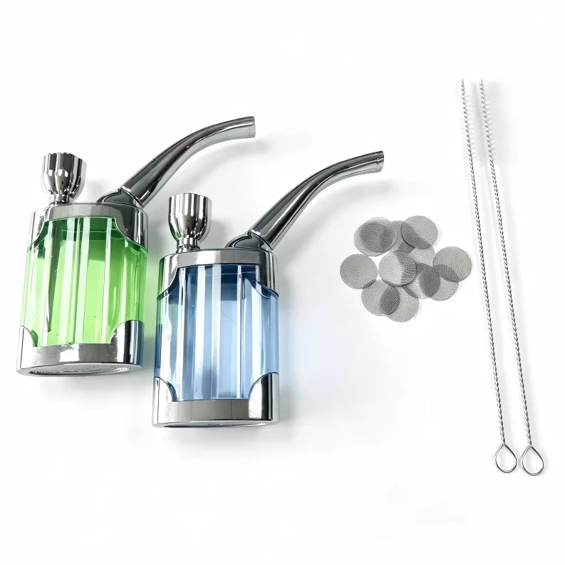 Complete set Cleanable Acrylic Smoking Pipe Fashion Microfilter Tobacco Pipe Circulation Reduce Tar Smoke filter Cigarette Tool