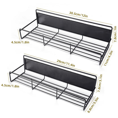 Magnetic Spice Rack For Refrigerator Magnetic Shelf 2PCS Spice Racks Organizer For Cabinet Hanging Spice Rack Wall Mount Kitchen