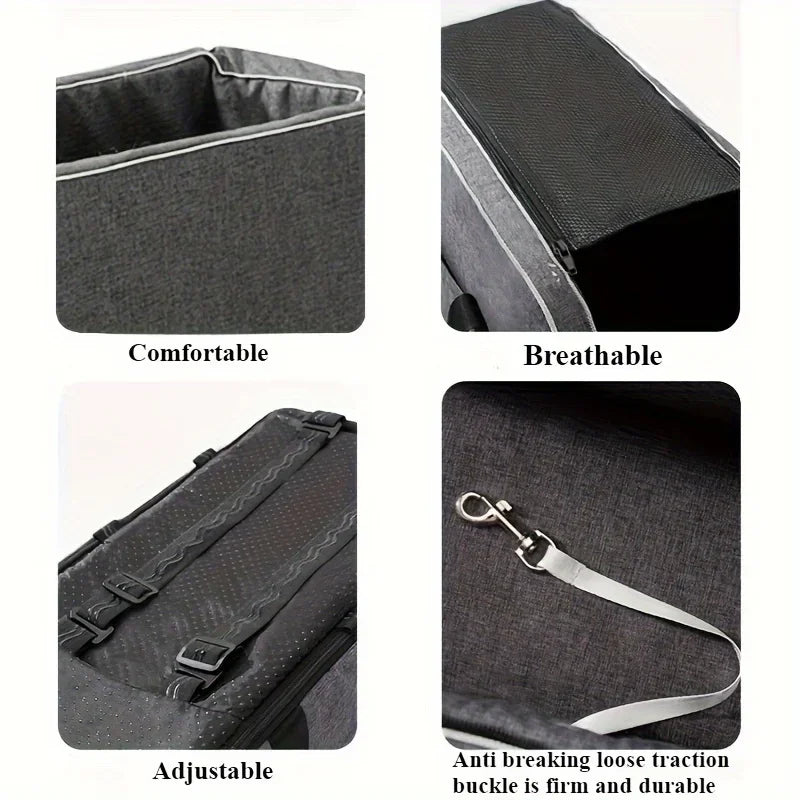 Portable Dogs Cats Car Seat Cat Dog Bed Central Control Handbag Travel Pets Safety Seat Pet Car Booster Seat Kennel Pet Supplies