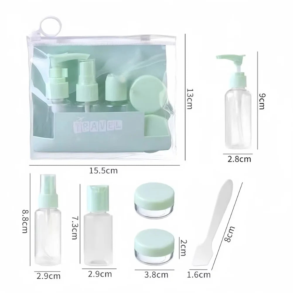 6Pcs Travel Bottle Set for Toiletries, Travel Containers for Toiletries with Clear Zipper Toiletry Bag, Leak Proof Refillable