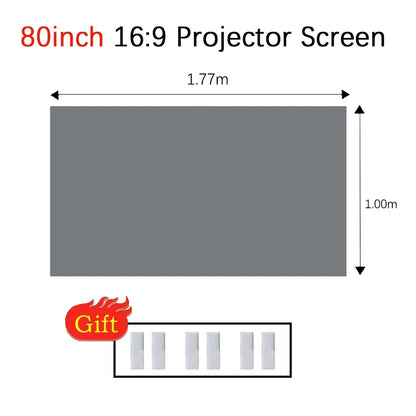 4K High-definition Portable Home Projector — 16:9 Anti Light Screen, Simple Projector, Metal Material Foldable Viewing Device
