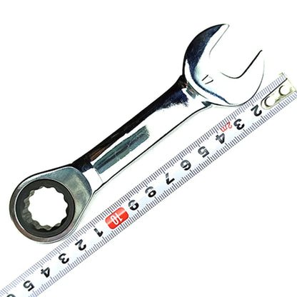 8-19mm Short Handle Ratchet Handle Wrench CR-V Combination Wrenches Quick Open Spanner Auto Repair Tools 1pcs