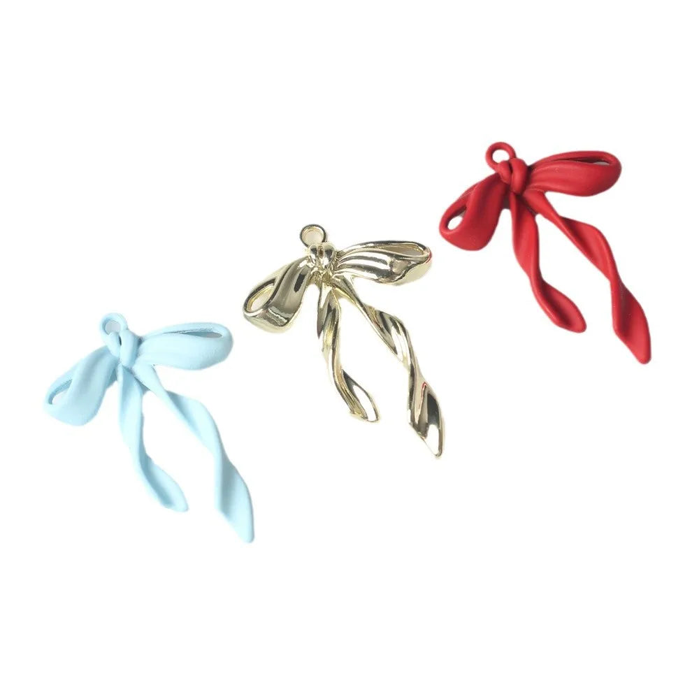 10pcs/lot 16*17MM Zinc Alloy Spray Painted Ribbon Bow Pendant Charms for Necklace Bracelet Jewelry Diy Accessories