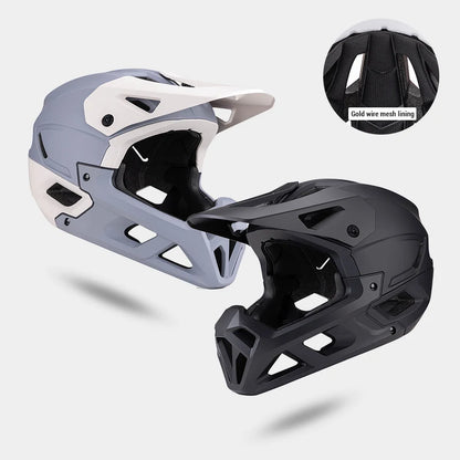 Horntour 2025 Adult Mountain Bike Helmet Full Face Integrally Molded Motorcycle Riding Safety Bicycle Helmet Head Protection