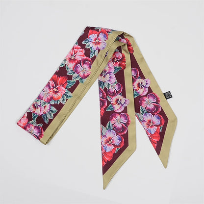 2024 New Luxury Brand Scarf Tarot Women Scarf Bag Hair Skinny Silk Scarves Design Foulard Neckerchief Headband For Ladies