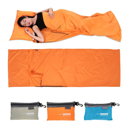 TOMSHOO 70*210CM Portable Sleeping Bag Outdoor Travel Camping Hiking Polyester Pongee Healthy Sleeping Bag Liner with Pillowcase