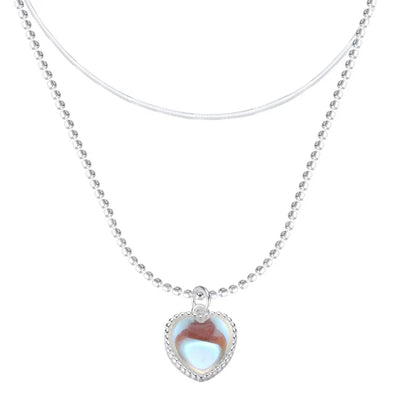 925 Sterling Silver Heart-Shaped Crystals Pendant Necklaces For Women Elegant Luxury Quality Jewelry Exquisite Accessories