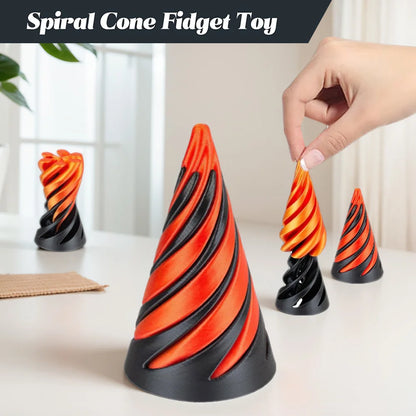 2024 3D Printed Helix Screw Fidget Toy Impossible Pyramid Passthrough Sculpture Spiral Cone Decompression Decorative Ornaments