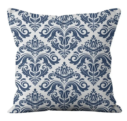 Modern Fashion Nordic Sofa Simple Cushion Cover Living Room Decoration Pillow Cover Navy Blue Geometric Pillow Cover