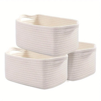 Storage Basket Set of 3  Rectangle Storage Bins  Versatile Toy Storage Organizer Friendly Home Decor Basket