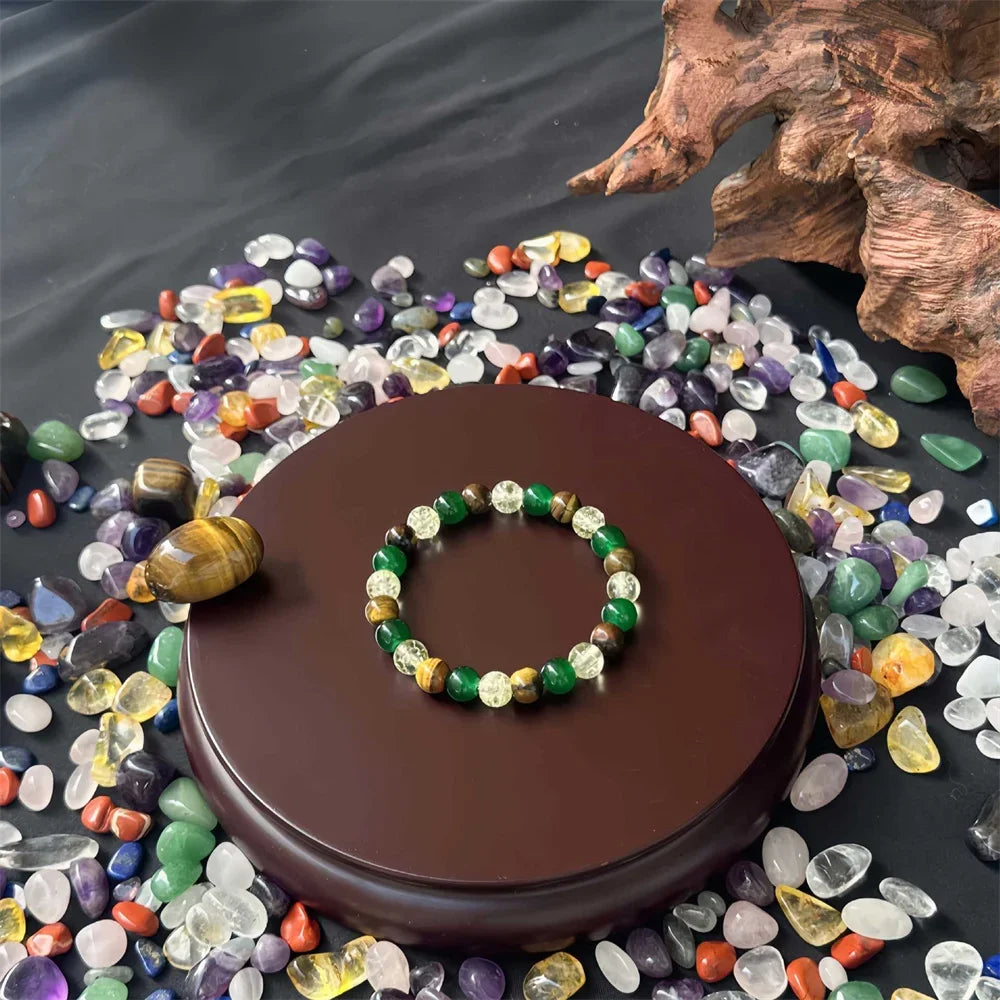 Fashion 1pc/ Attract Wealth and Prosperity Bracelet Made of Natural Stone with Wooden Beads Handmade Bracelet Men Women Jewelry