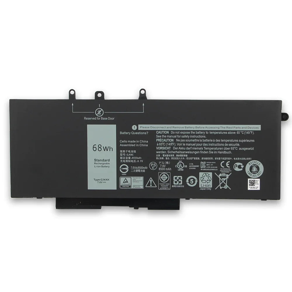 Replacement Battery For DELL Latitude 15 5591 5280 5290 5480 5490 5580 5590 3520 3530 M3520 M3530 P27S GJKNX Batteries 68Wh