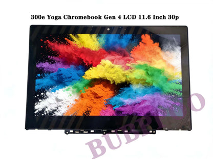5D11C95908 5D11C95909 11.6" HD for Lenovo 300e Yoga Chromebook Gen 4 LCD Touch Screen Digitizer Assembly 30Pin