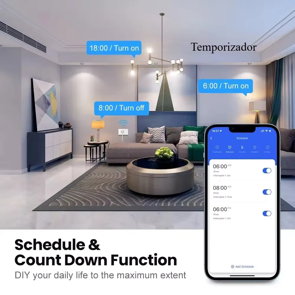 Melery Wifi Smart Tuya Light Switch Stairs Mexico US Wall Socket Plug Outlet Intelligent Glass Panel Remote Alexa Google Home