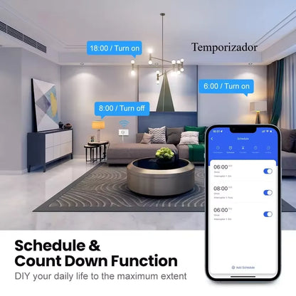 Melery Wifi Smart Tuya Light Switch Stairs Mexico US Wall Socket Plug Outlet Intelligent Glass Panel Remote Alexa Google Home