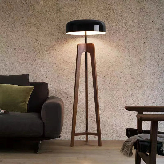 Nordic Vintage Living Room Sofa  Floor Lamp Solid Wood Unique Artistic Bedroom Tripod Bedside Table Floor Lamp Wabi-sabi Style