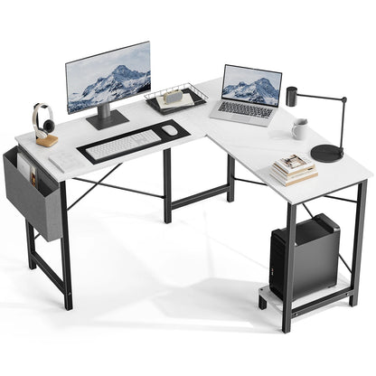JHK Gaming Corner 50 Inch Office Writing PC Wooden Table with CPU Storage Shelf & Side Bag for Home Office Bedroom Small Space