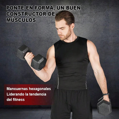 Hex dumbbells, a pair of two dumbbells, weighing 2kg, 5kg, 7.5kg, and 10kg, suitable for strength training and gym workouts