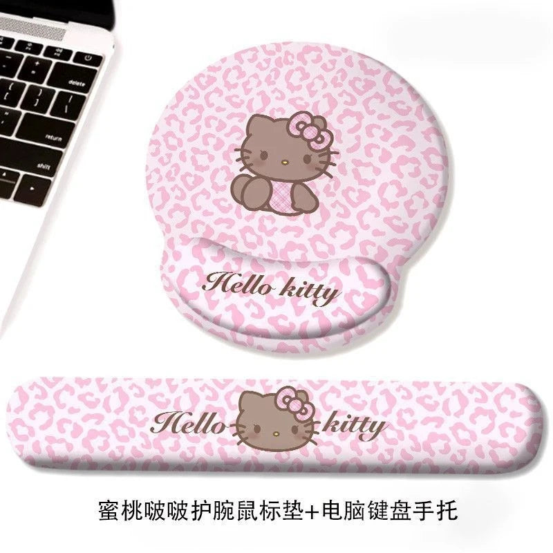 Cartoon mouse pad for girls, with a wrist rest, memory foam hand support, and a thickened wrist rest; suitable for office and ga