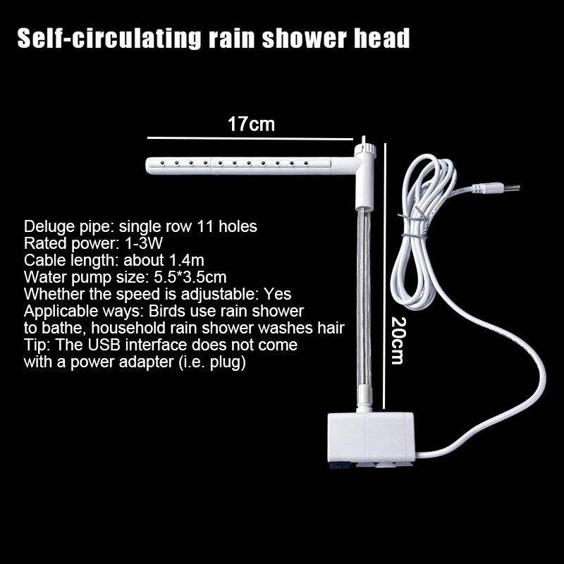 New Automatic Parrot Bird Bath Tub USB Electric Pet Circulating Water Bathtub Shower Fountain Pet Supplies
