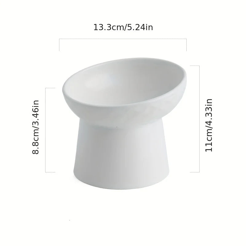 Ceramic Cat Bowl Pet Bowl High-leg Cat Bowl with Neck Protection Dog Choke-proof Bowl Dog Bowl Cat Accessories Pet Supplies