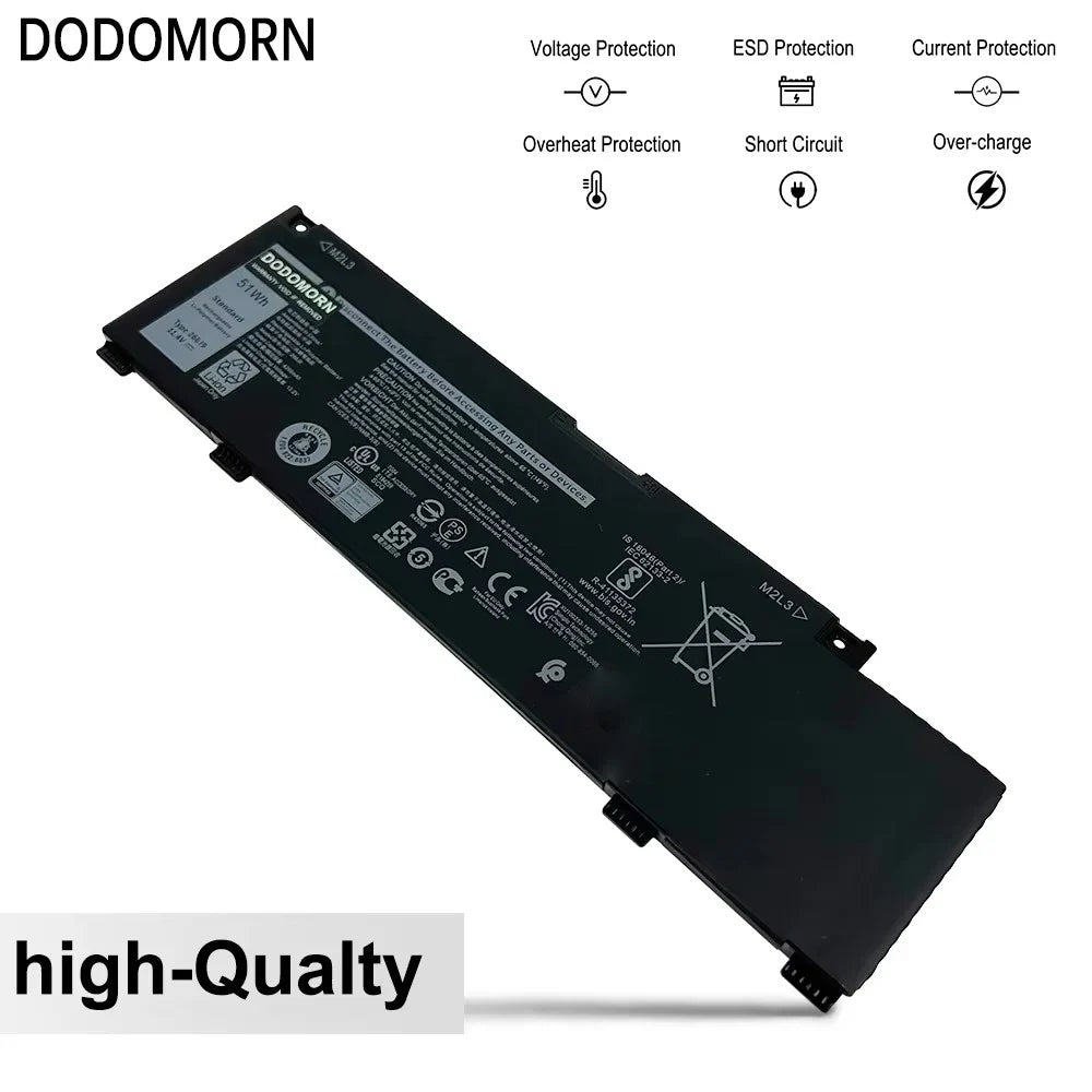 New Laptop Battery 266J9 For Dell G3 15 3590 3500 G5 15 5500 5505 Inspiron 14 5490 M4GWP PN1VN 11.4V 51WH