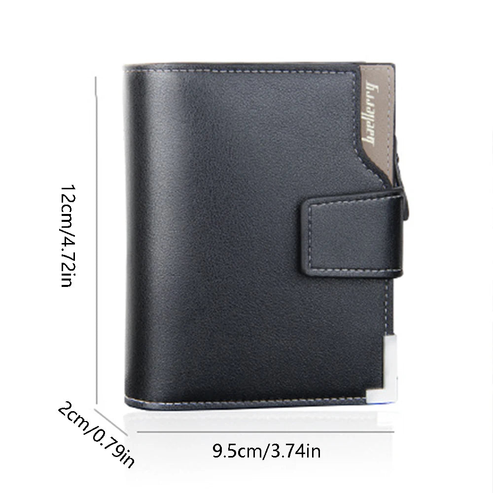Multifunctional Men's Short Wallet with Zippered Coin Pocket on the Side, Trendy Men's Accessory, Business Casual Men's Wallet, Simple and Stylish Gift for Men