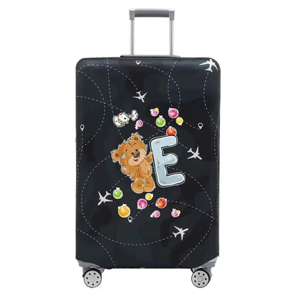 Travel Suitcase Set Is Suitable for 18-32 Inch Stretch Fabric Covers Travel Accessories Luggage Protection Covers Bear Printing