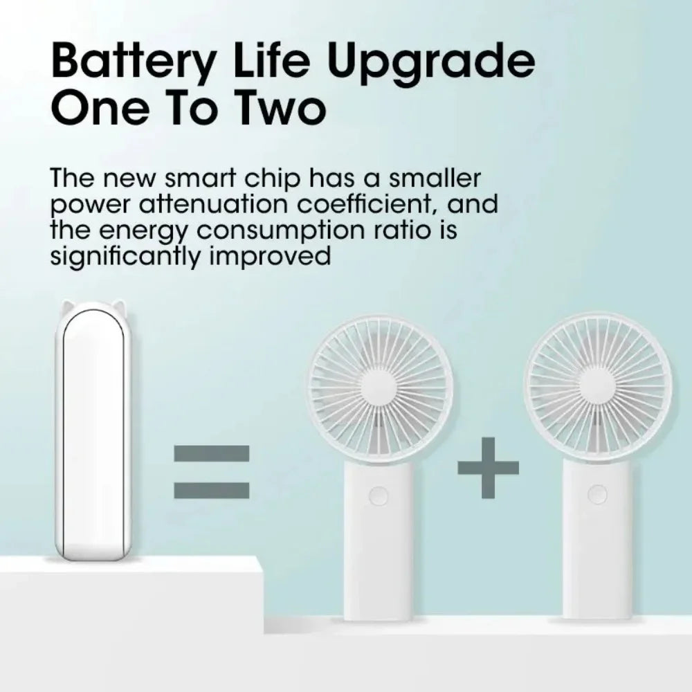 Portable Mini Cute Handheld Fan Foldable 3 Speed Adjustable Fan USB Type C Charge Pocket Fan Use For Office Home Desktop Travel