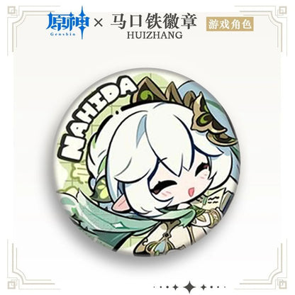 1PC Anime Game Genshin Venti Furina Nahida Pretty Q Version Badges Brooches Men Clothes Scarves Pins Decorations Beautiful Gifts