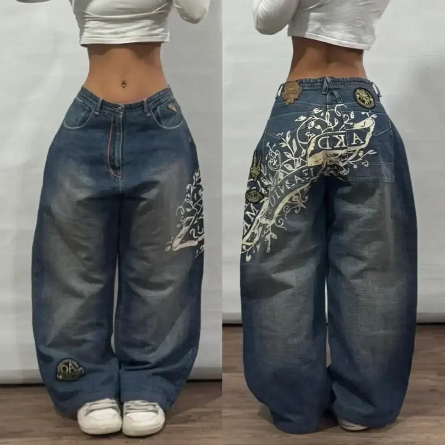 American Fashion Trend Joker Best Sell Special Spot Jeans Women Street Y2K New Punk Oversized Wide-leg Pants Unisex Casual Jeans