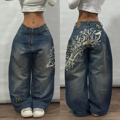 American Fashion Trend Joker Best Sell Special Spot Jeans Women Street Y2K New Punk Oversized Wide-leg Pants Unisex Casual Jeans