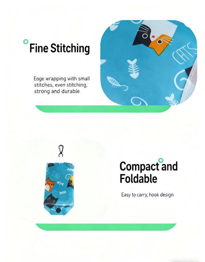 Homefish Reusable Shopping Bag Nylon Foldable Grocery Bag Creative Eco-Friendly Tote Bag Lightweight and Durable