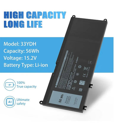 33YDH Laptop Battery for Dell Latitude 13 3380 14 3490 15 3590 3580 Inspiron 7000 7778 7773 15 7577 G3 3579 3779 G5 5587 G7 7588