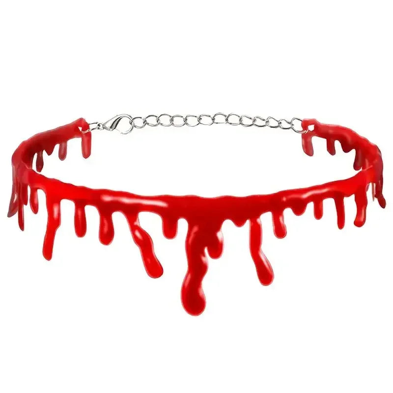 Halloween Blood Necklace Horror Blooddrop Necklace Vampire Dark Blood Necklace Haunted House Personality Bleeding Necklace