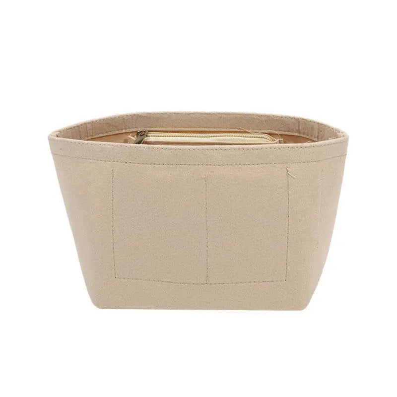 Insert Bag Purse Organizer Insert For Handbags,Felt Bag Insert Dividers With Multi-pockets,Fit Long Backpack/Bucket Bag ﻿