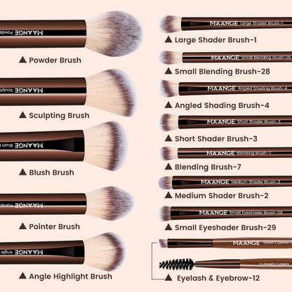 13pcs Makeup Brush Set Foundation Concealer Powder Eyeshadow Blush Brush Kabuki Blending Cosmetic Makeup Beauty Tool for Face