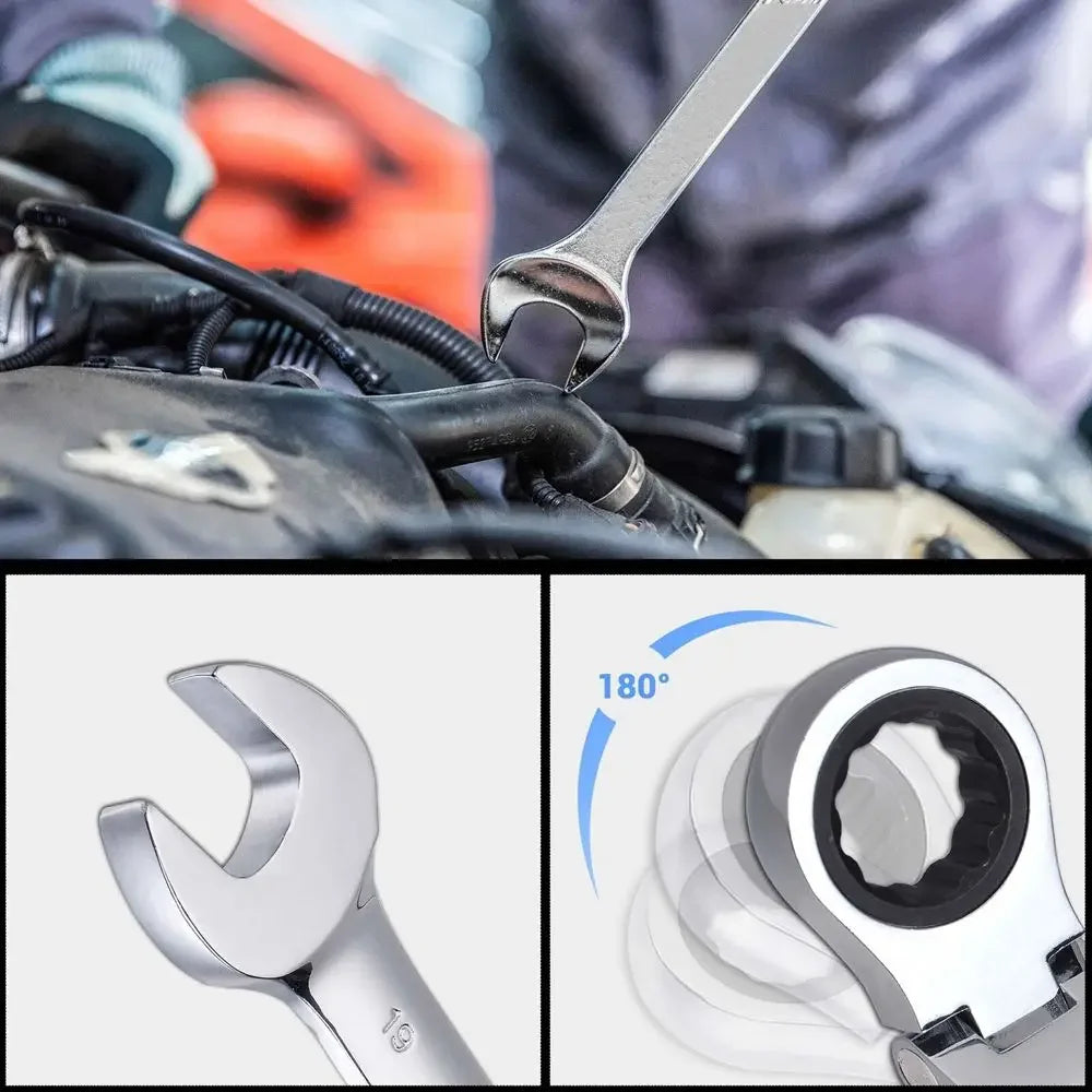 Krachtige Multi-functional 6-25mm Ratchet Wrench with Flexible Head Perfect for Car and Hand Tool Jobs