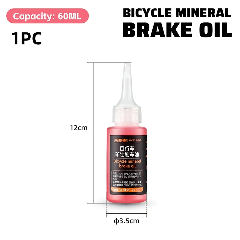 WEST BIKING Bike Brake Mineral Oil 60ml/2oz Ideal for Shimano and Tektro Hydraulic Brake Systems Mountain Bike Accessories