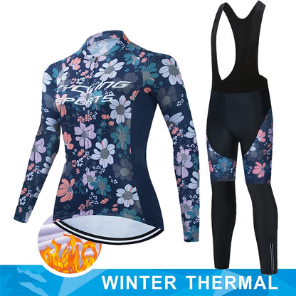 Women Winter Thermal Fleece Clothes 2026 Cycling Uniform Cycle Jersey Clothing Jerseys Pants Gel Bib MTB Jacket Suit Bike Outfit