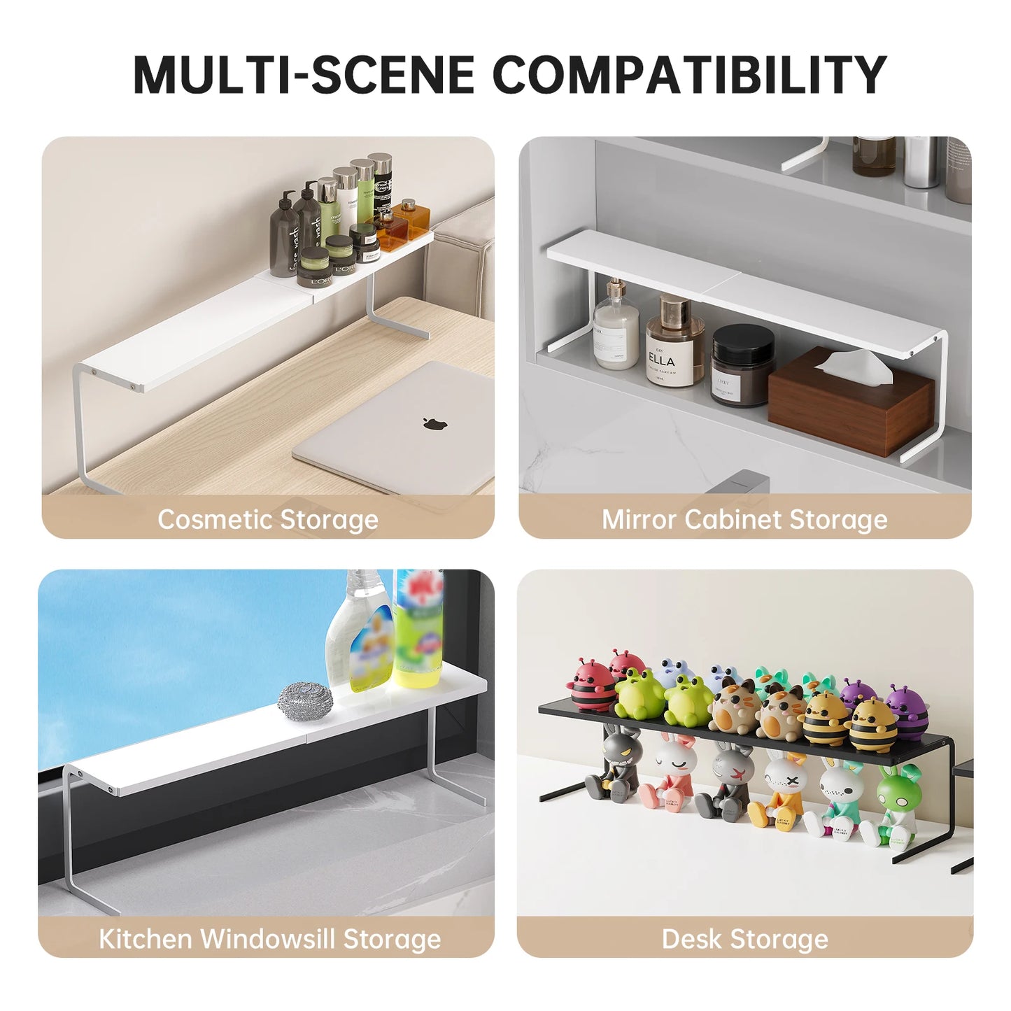 Mirror Cabinet Storage Box, Bathroom Cabinet Under-Shelf Hanging Basket Organizer, Cosmetics and Skin Care Products Bathroom Storage Rack