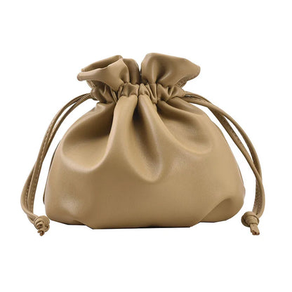 Lady Shoulder Bag Korean Fashion Women Drawstring Bucket Bag Casual Cute Messenger Bag Small Solid Color Female Crossbody Bag